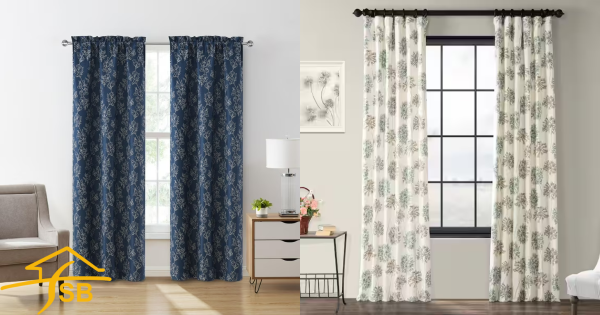 Floral prints or jacquard patterns Living Room Curtain Designs